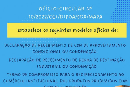 Imagem OFÍCIO-CIRCULAR Nº 10/2022/CGI/DIPOA/SDA/MAPA.